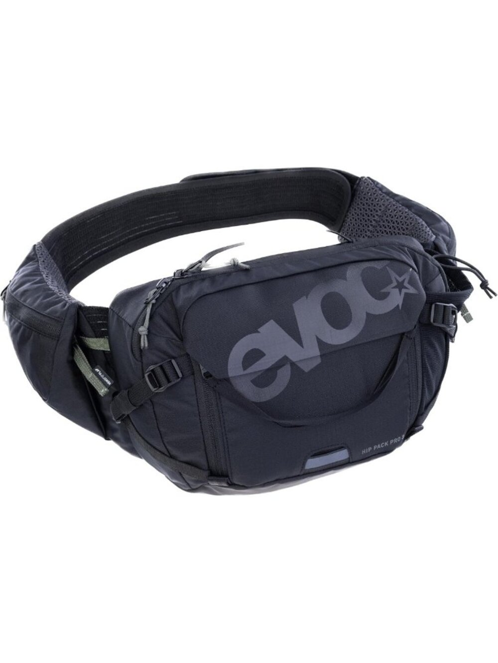 Black 3L Hip Pack Waist Bag - Lightweight, Water-Resistant, Ideal for Travel